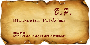 Blaskovics Palóma névjegykártya